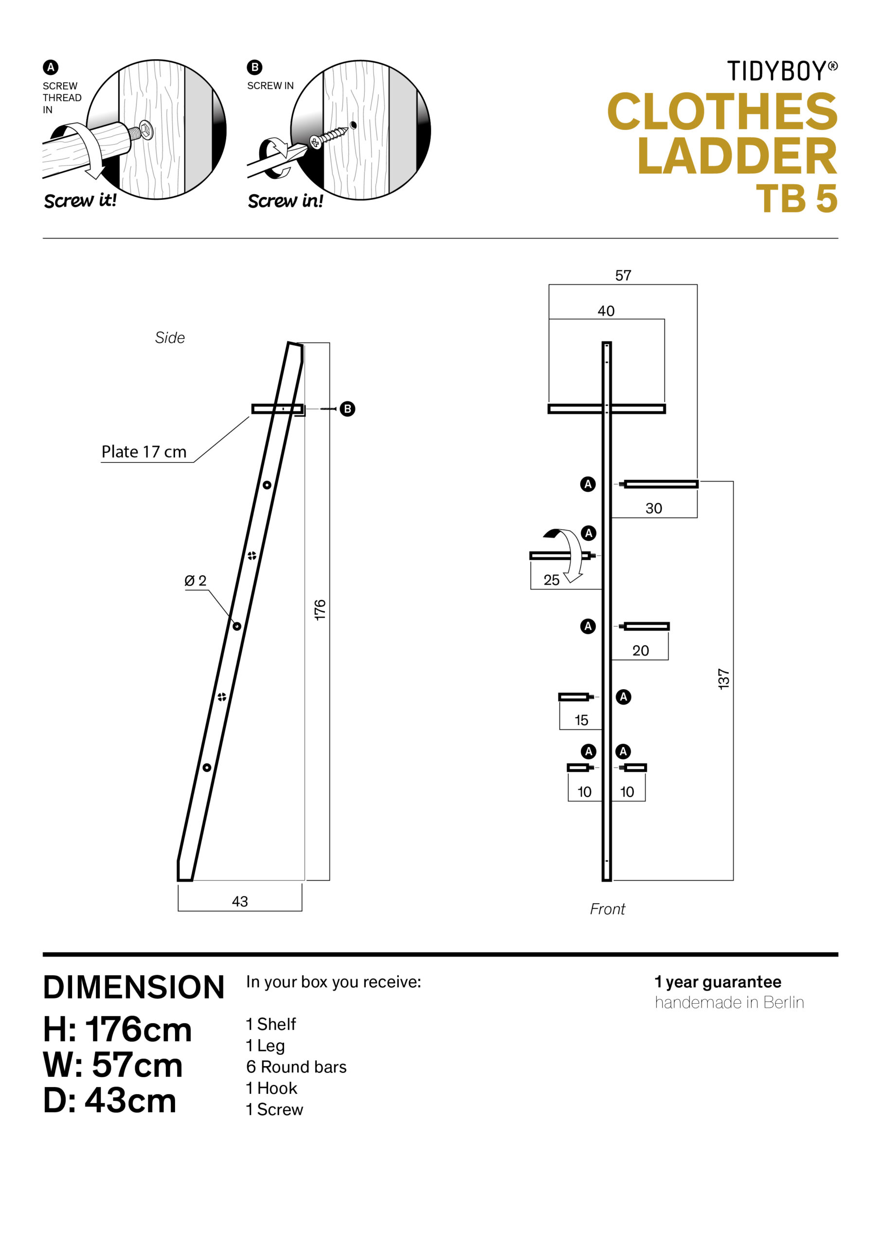 TB.5 - Stummer Diener/ Herrendiener/ Kleiderständer - Image 6